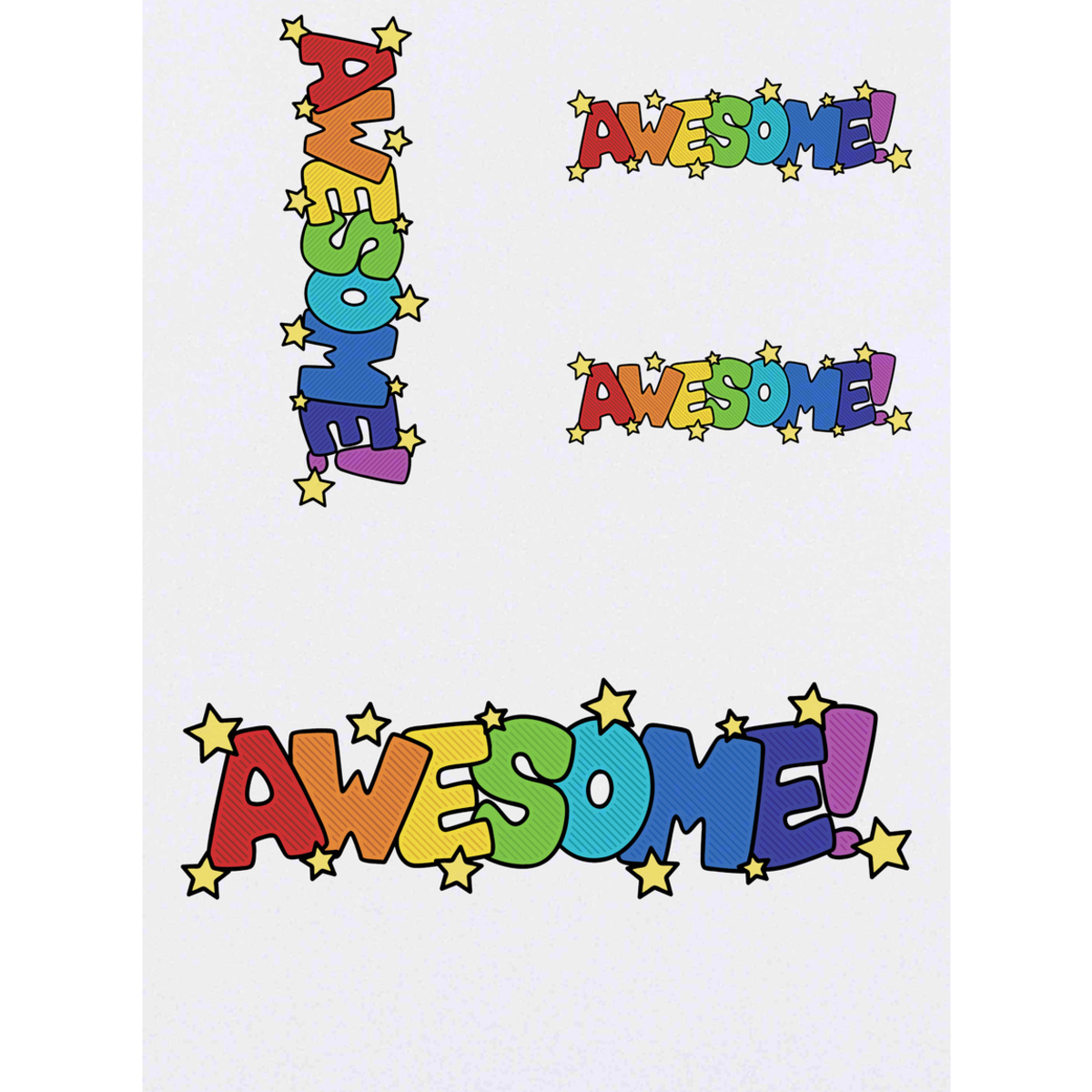 'Awesome Rainbow Text' Temporary Tattoos -  Water Resistant, Skin-Safe, Non-Toxic Transfers (TO038745)