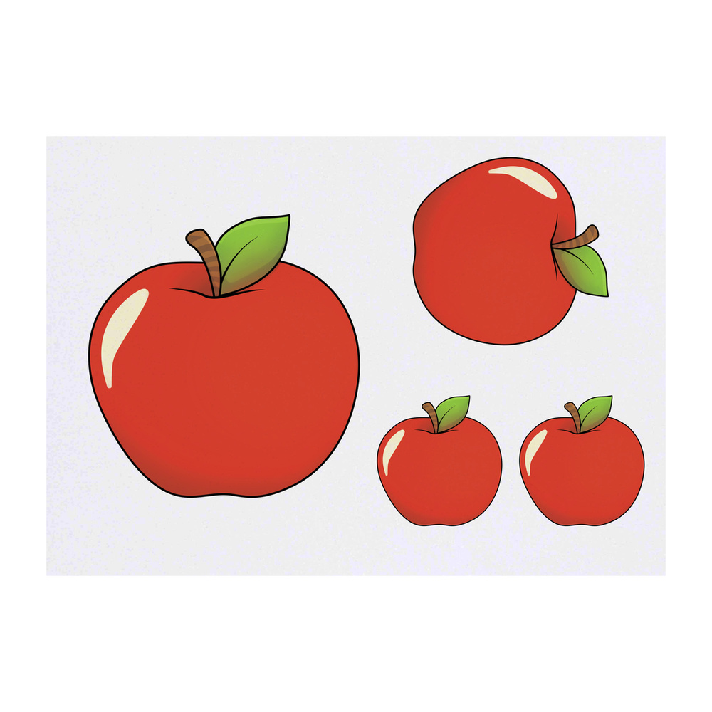 'Shiny Red Apple' Temporary Tattoos - Water Resistant, Skin-Safe, Non-Toxic Transfers (TO038771)