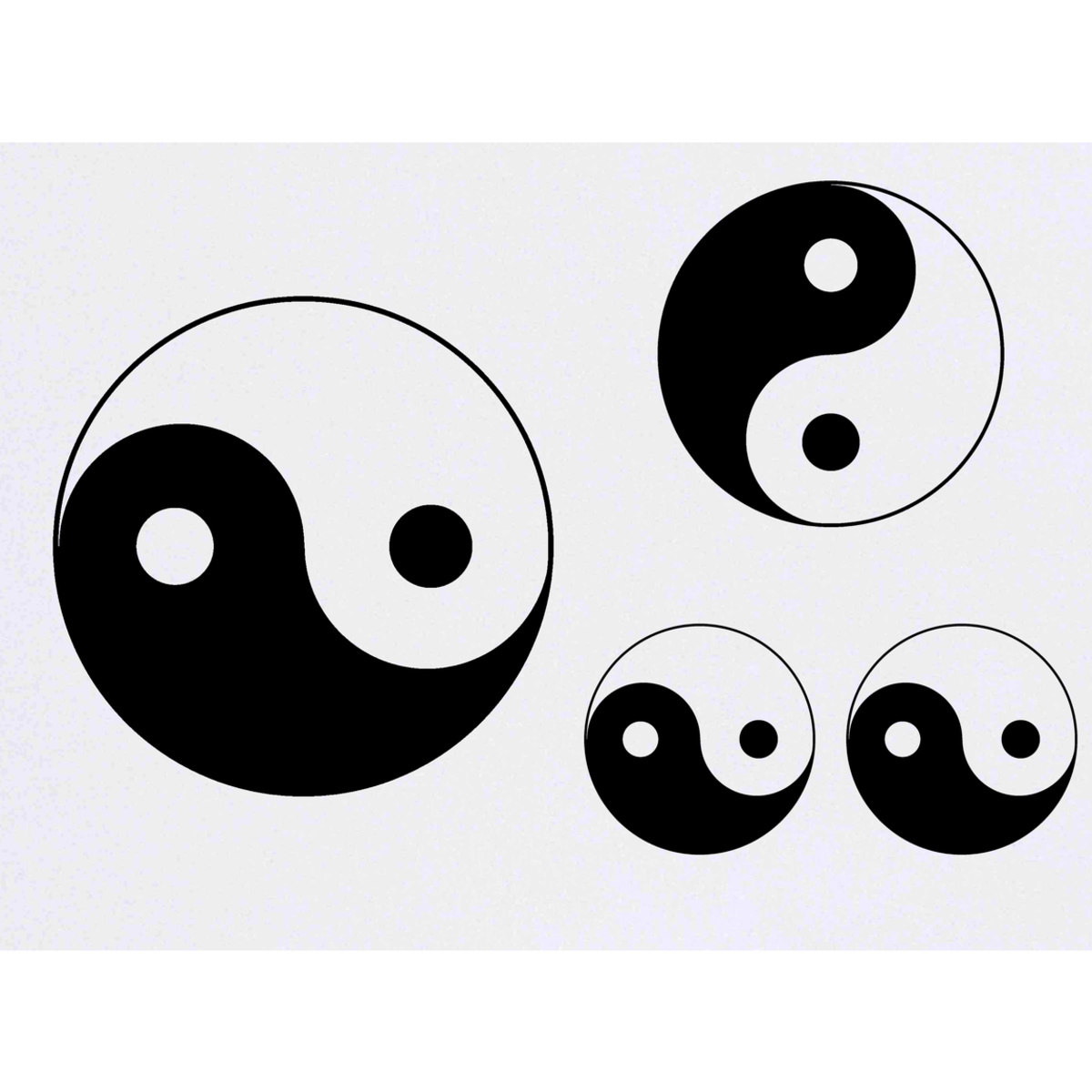 'Yin Yang Symbol' Temporary Tattoos -  Water Resistant, Skin-Safe, Non-Toxic Transfers (TO039515)