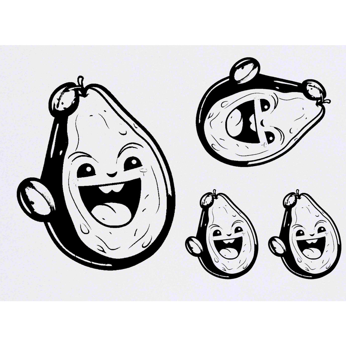 'cute avocado' Temporary Tattoos -  Water Resistant, Skin-Safe, Non-Toxic Transfers (TO039549)