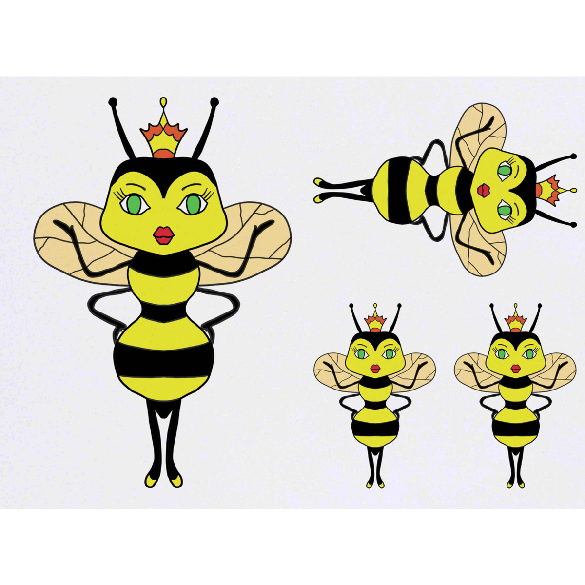 'Queen Bee' Temporary Tattoos -  Water Resistant, Skin-Safe, Non-Toxic Transfers (TO039558)