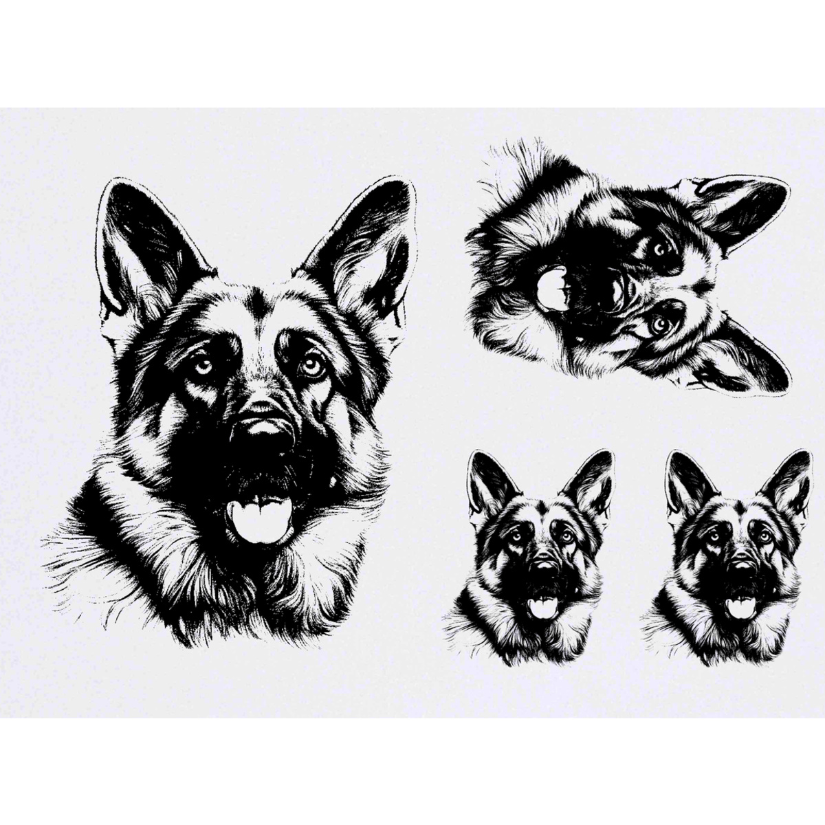 'German Shepherd dog' Temporary Tattoos -  Water Resistant, Skin-Safe, Non-Toxic Transfers (TO039821)