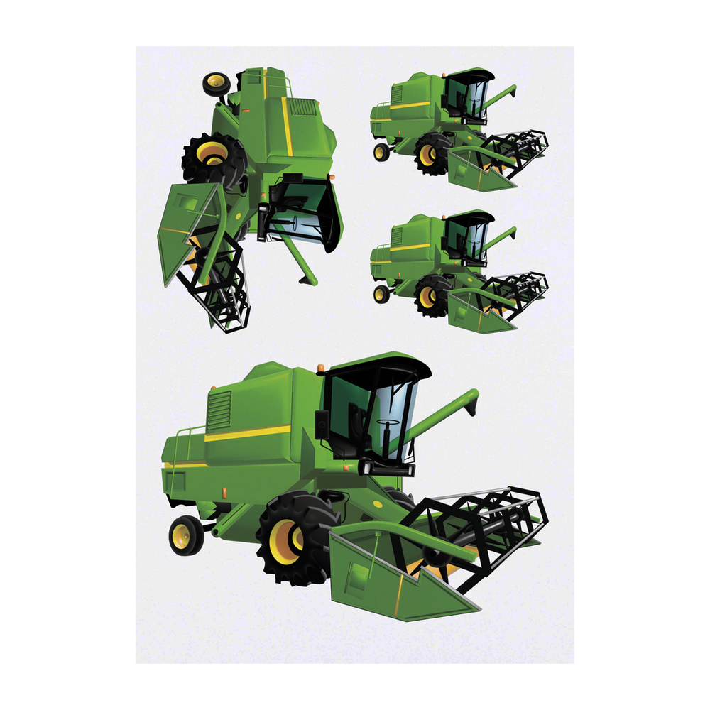 'Combine Harvester' Temporary Tattoos - Water Resistant, Skin-Safe, Non-Toxic Transfers (TO040144)