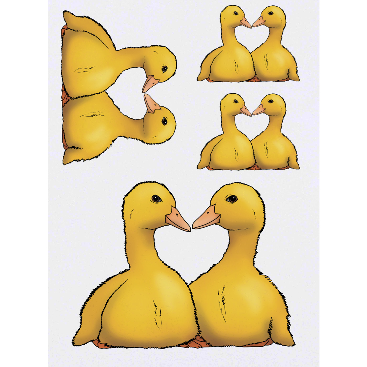 'Cuddling Ducklings' Temporary Tattoos -  Water Resistant, Skin-Safe, Non-Toxic Transfers (TO040849)