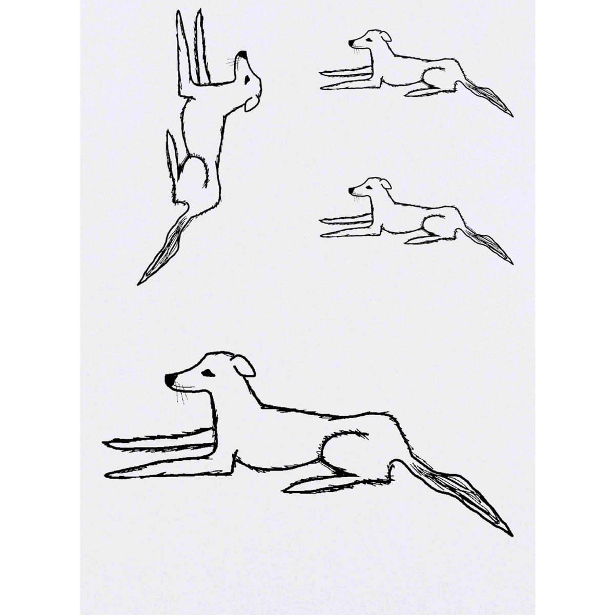 'Saluki' Temporary Tattoos -  Water Resistant, Skin-Safe, Non-Toxic Transfers (TO041473)