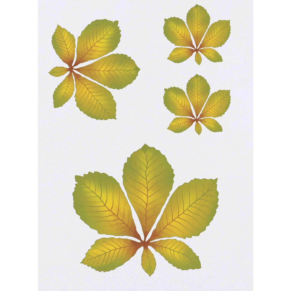 'Autumn Chestnut Leaf' Temporary Tattoos -  Water Resistant, Skin-Safe, Non-Toxic Transfers (TO041630)
