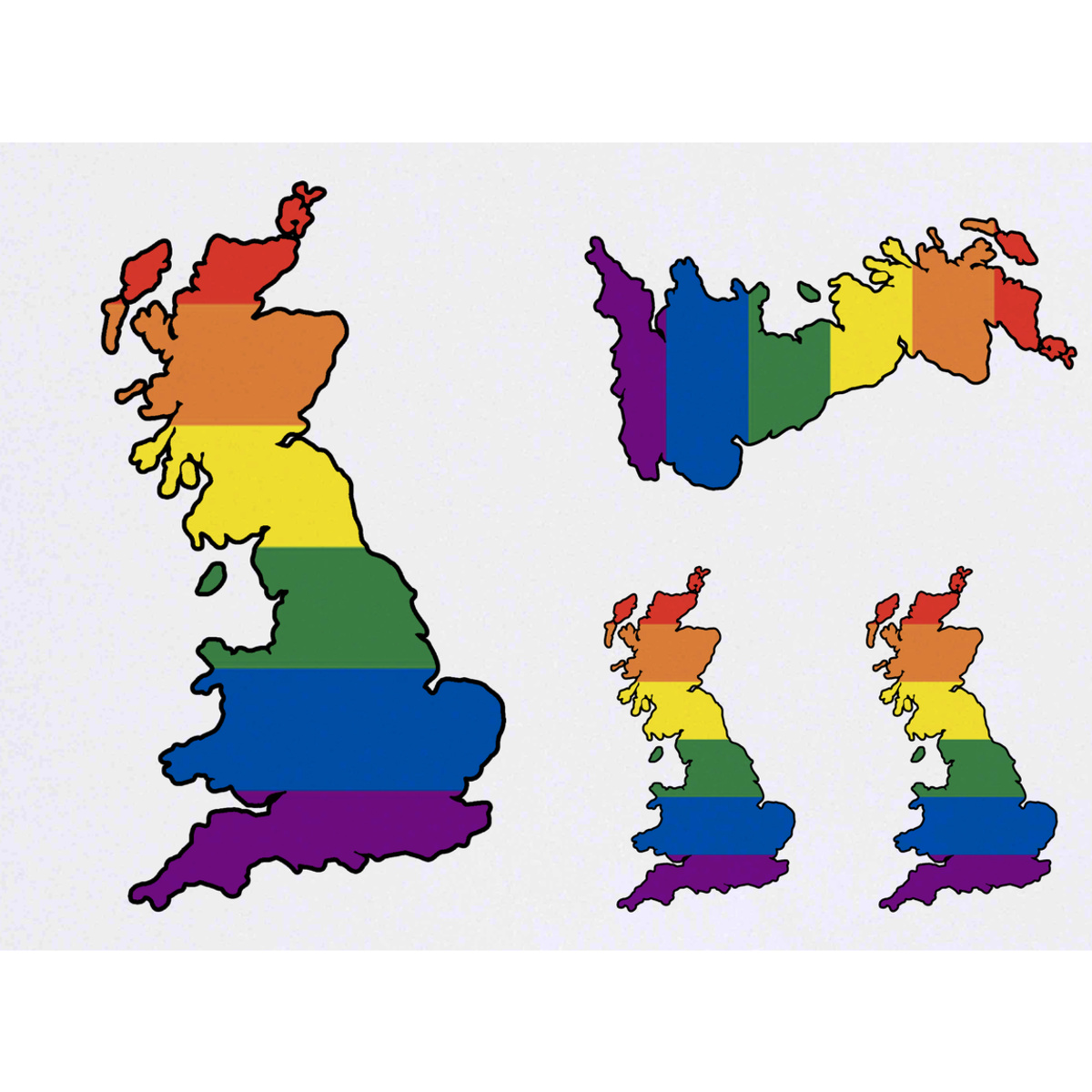 'Rainbow Pride - Britain ' Temporary Tattoos -  Water Resistant, Skin-Safe, Non-Toxic Transfers (TO042339)