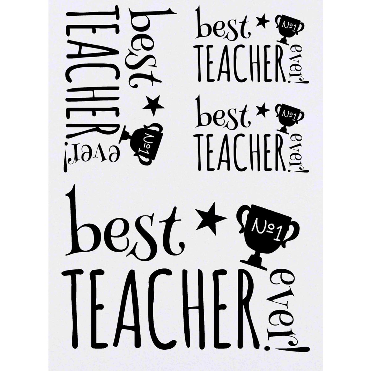 'Best Teacher Ever!' Temporary Tattoos -  Water Resistant, Skin-Safe, Non-Toxic Transfers (TO042572)