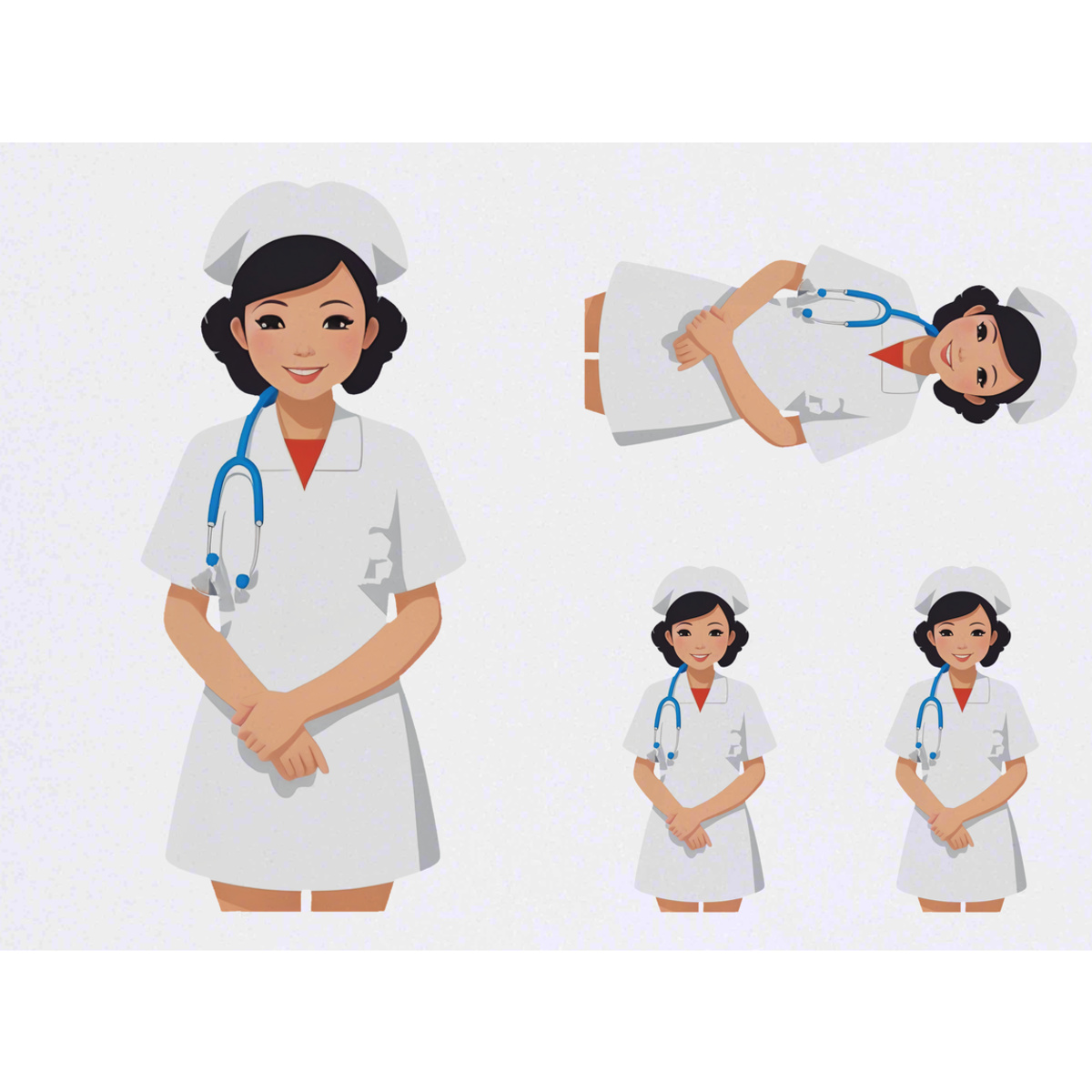 'Smiling Nurse' Temporary Tattoos -  Water Resistant, Skin-Safe, Non-Toxic Transfers (TO043883)