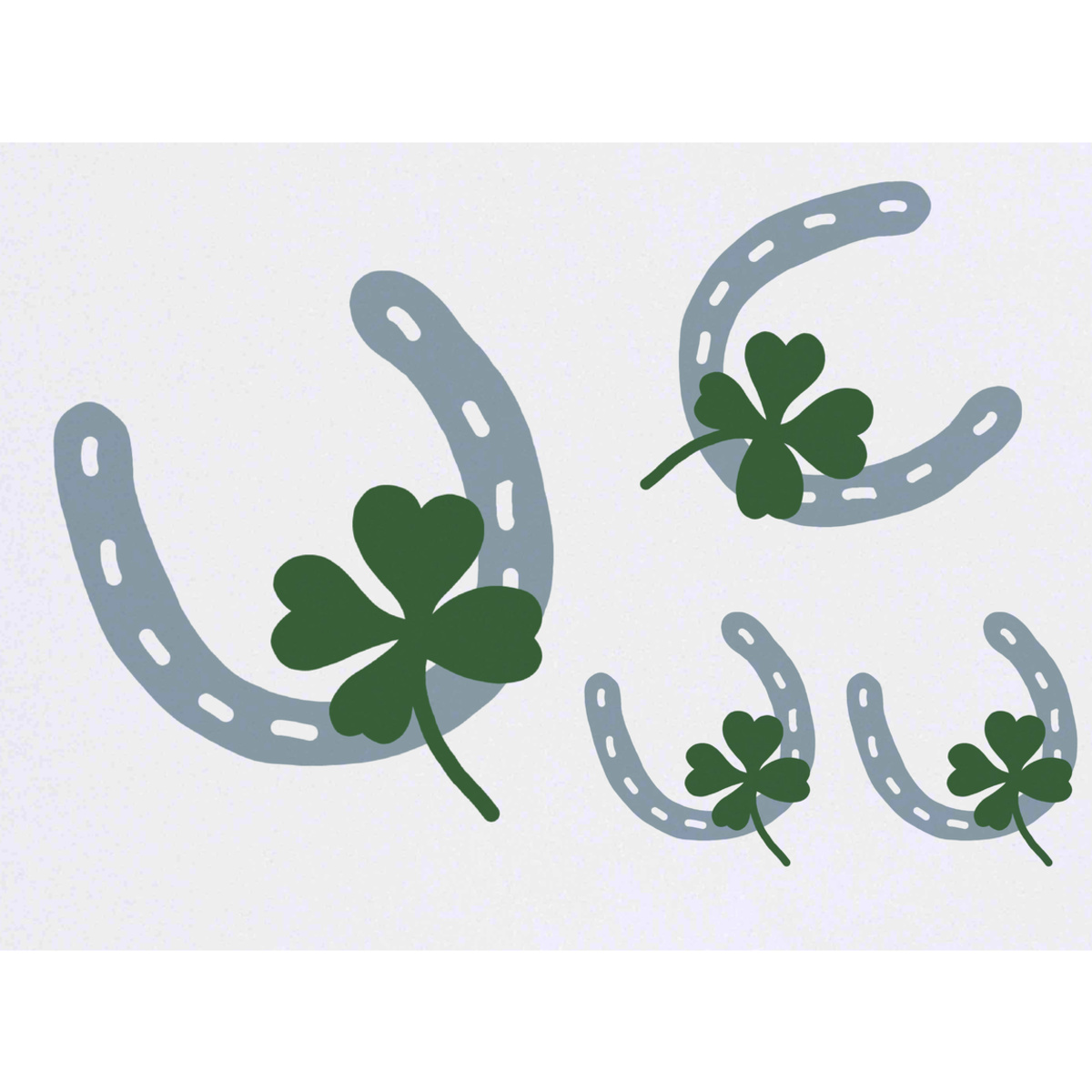 'Horseshoe & Lucky Clover' Temporary Tattoo Transfers - Water Resistant Skin Safe Designs for Parties, Costumes and Gifts (TO044803)