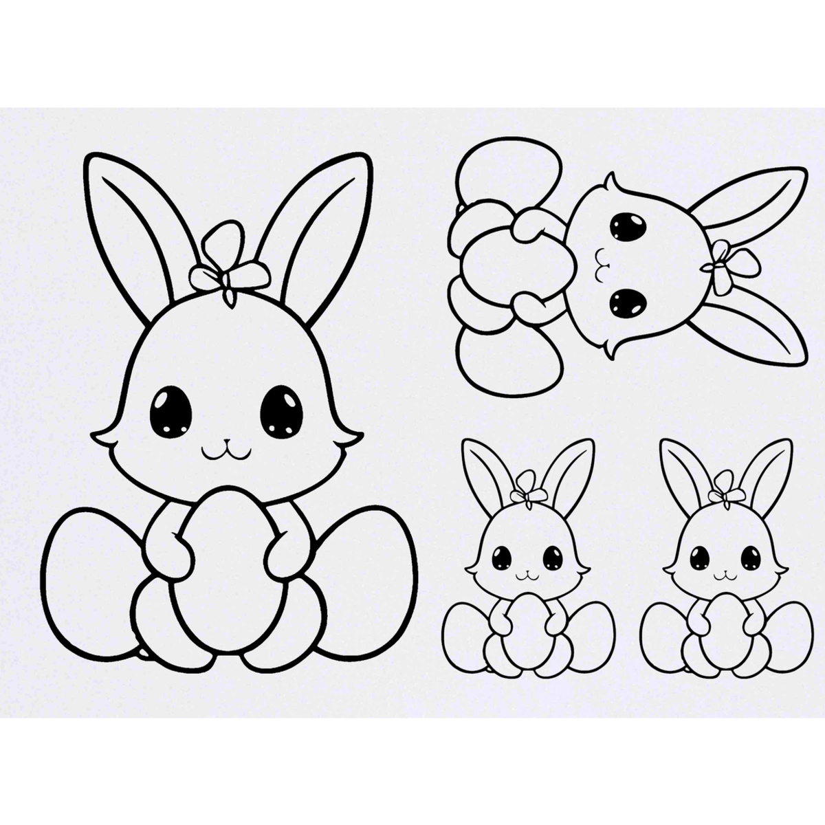'Cute Bunny With Eggs' Temporary Tattoos -  Water Resistant, Skin-Safe, Non-Toxic Transfers (TO045336)