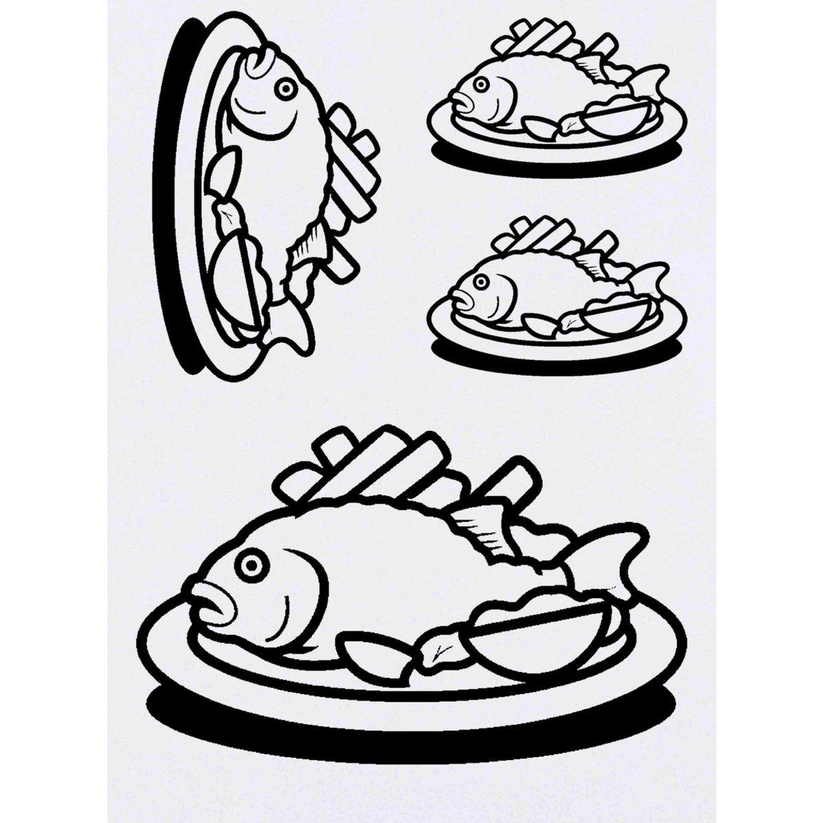 'Fish and Chips' Temporary Tattoos -  Water Resistant, Skin-Safe, Non-Toxic Transfers (TO045826)
