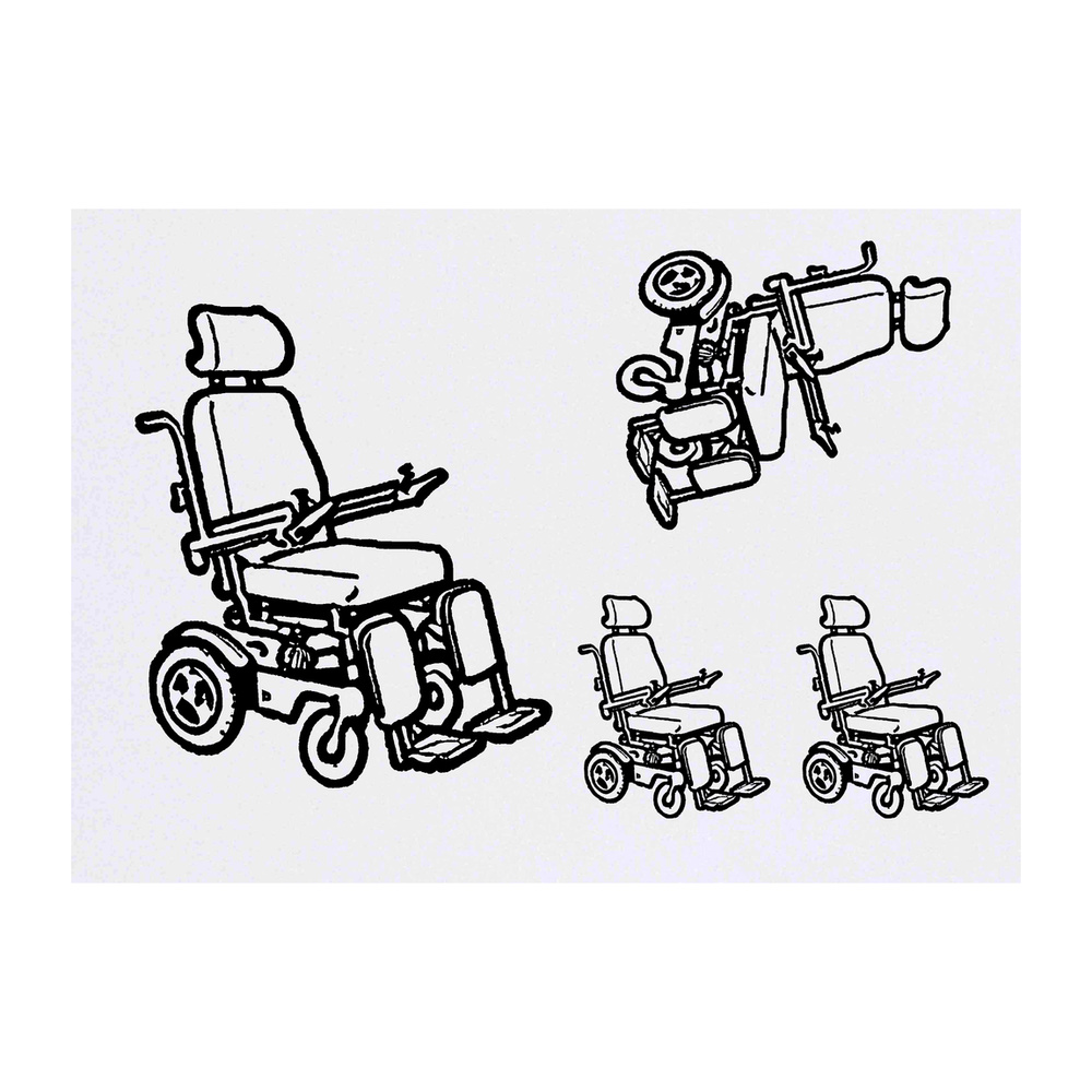 'Electric Wheelchair' Temporary Tattoos - Water Resistant, Skin-Safe, Non-Toxic Transfers (TO046032)