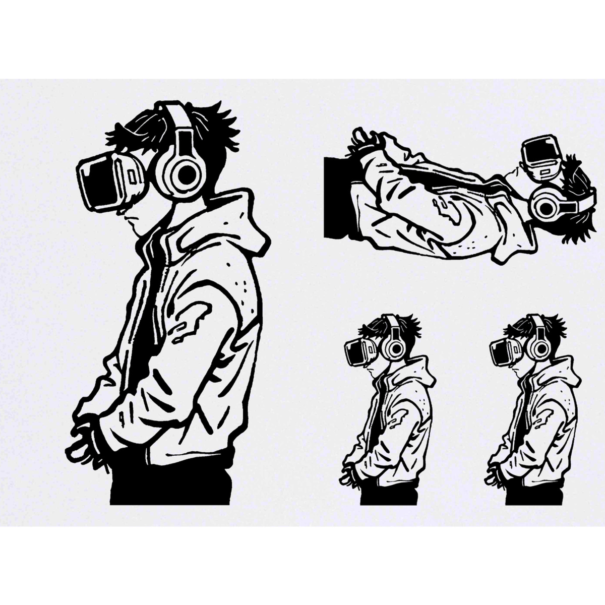 'Virtual Reality Gamer' Temporary Tattoos -  Water Resistant, Skin-Safe, Non-Toxic Transfers (TO046154)