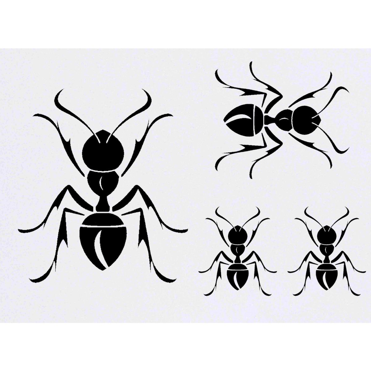 'Stylized Ant' Temporary Tattoos -  Water Resistant, Skin-Safe, Non-Toxic Transfers (TO046432)