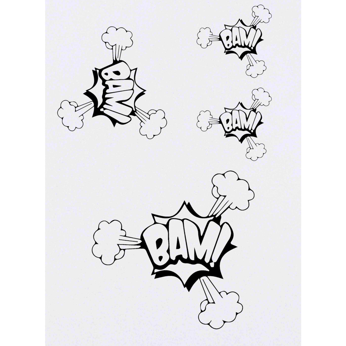'Bam! Comic Style Action Bubble ' Temporary Tattoos -  Water Resistant, Skin-Safe, Non-Toxic Transfers (TO046897)