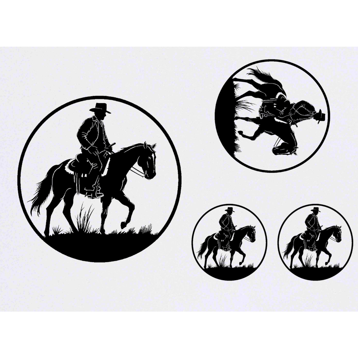 'Cowboy Riding Horse ' Temporary Tattoos -  Water Resistant, Skin-Safe, Non-Toxic Transfers (TO047178)