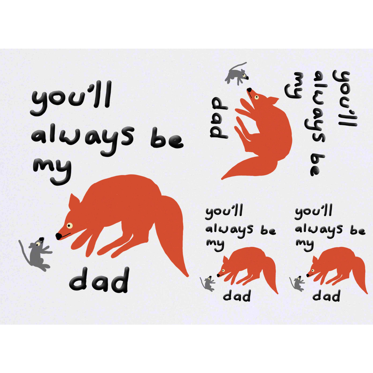 4 x 'You'll Always Be My Dad' Temporary Tattoos -  Water Resistant, Skin-Safe, Non-Toxic Transfers, Mixed Sizes (TO00073594)