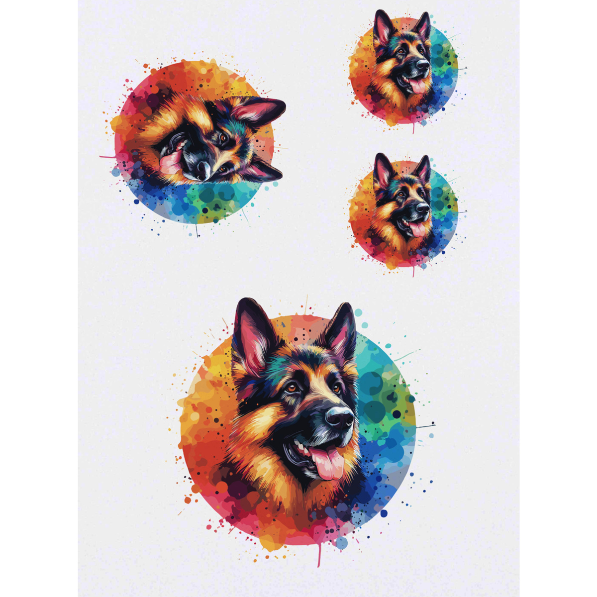 'German Shepherd Dog' Temporary Tattoos -  Water Resistant, Skin-Safe, Non-Toxic Transfers (TO047521)