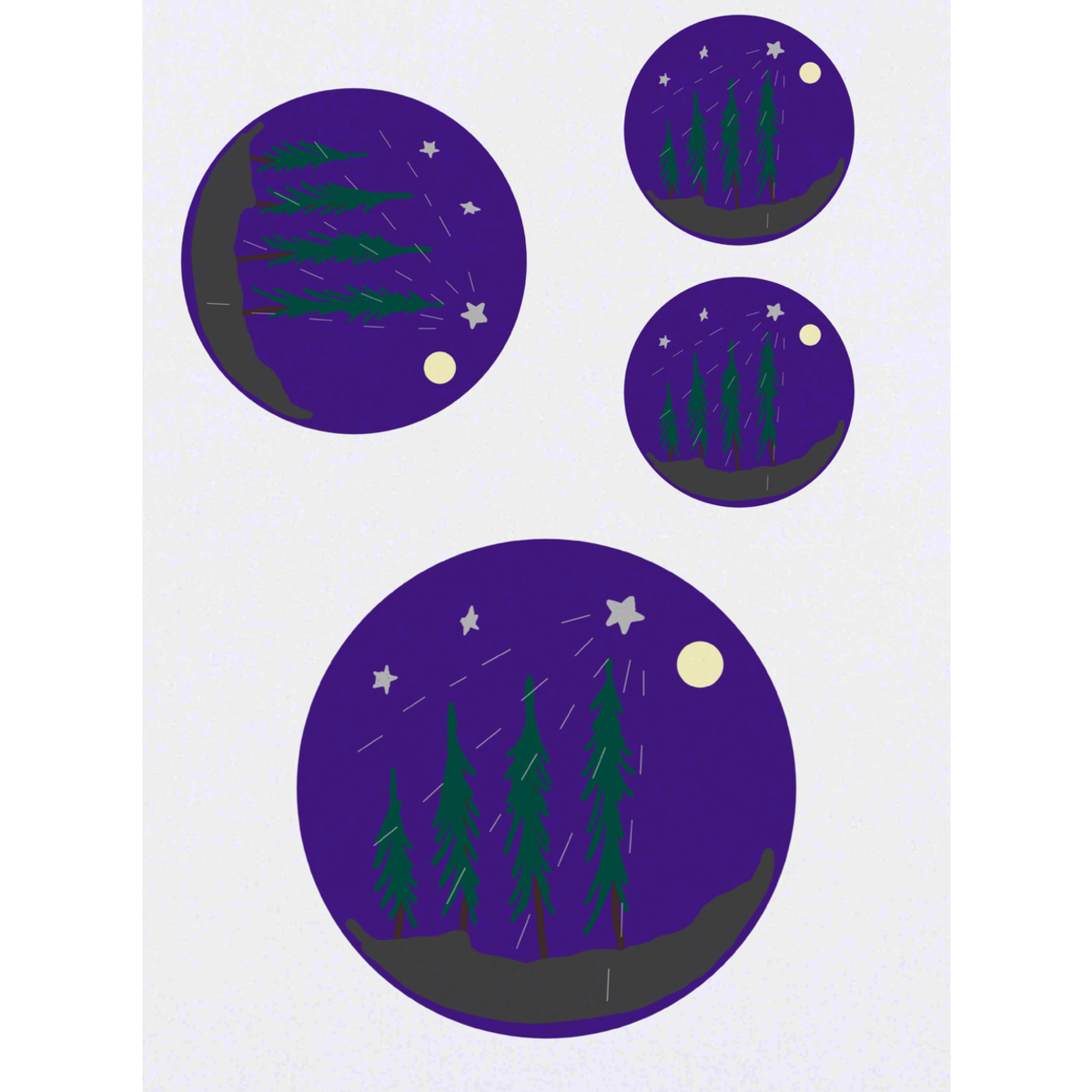 'Shooting Star Over A mountain Forest' Temporary Tattoos -  Water Resistant, Skin-Safe, Non-Toxic Transfers (TO047638)