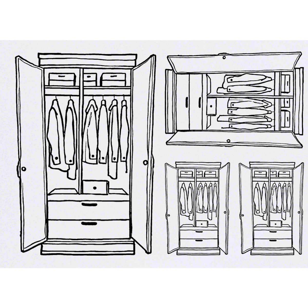 'Wardrobe' Temporary Tattoos -  Water Resistant, Skin-Safe, Non-Toxic Transfers (TO048287)