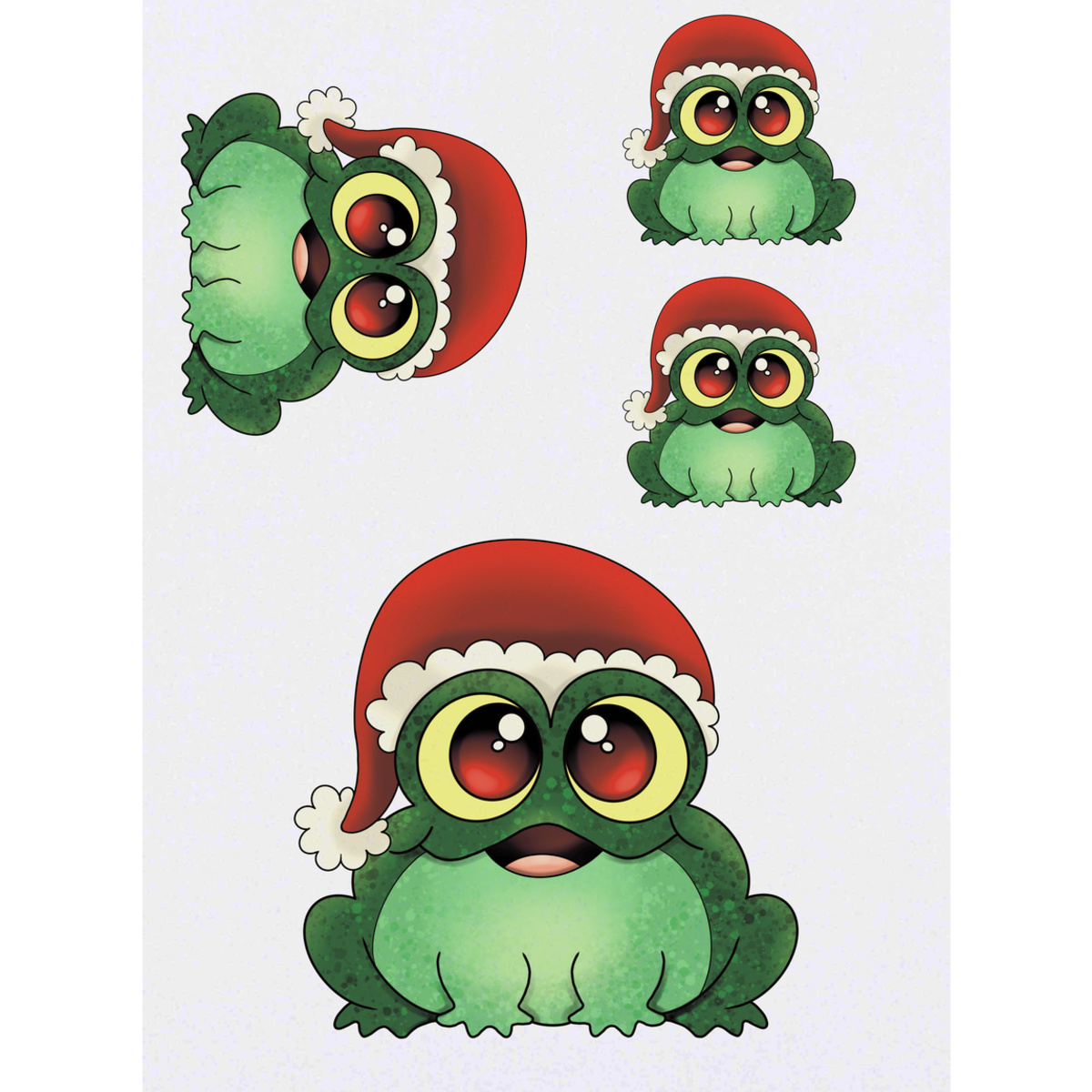 'Christmas Chubby Frog' Temporary Tattoos -  Water Resistant, Skin-Safe, Non-Toxic Transfers (TO048345)