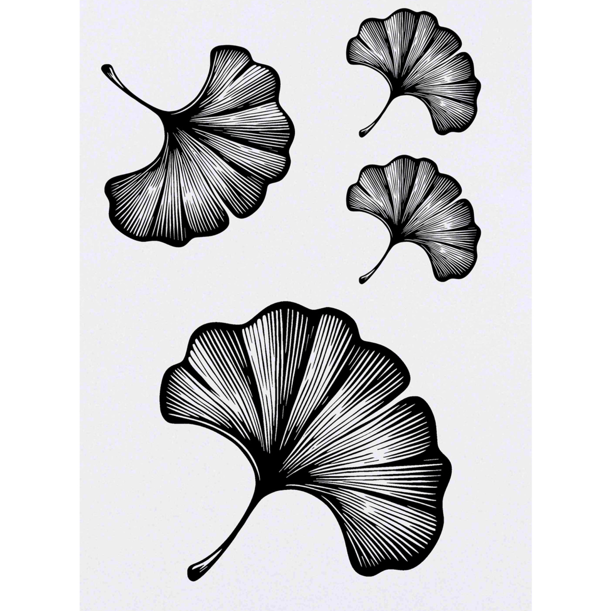 'Ginkgo Leaf' Temporary Tattoos -  Water Resistant, Skin-Safe, Non-Toxic Transfers (TO048351)