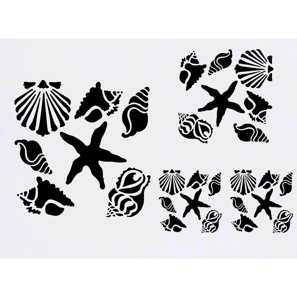 'Sea Shells & Starfish' Temporary Tattoos -  Water Resistant, Skin-Safe, Non-Toxic Transfers (TO048660)