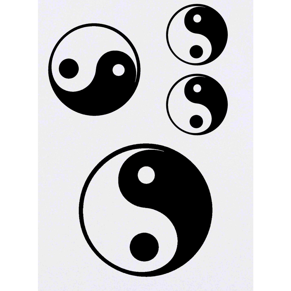 'Ying Yang Symbol' Temporary Tattoos -  Water Resistant, Skin-Safe, Non-Toxic Transfers (TO049300)