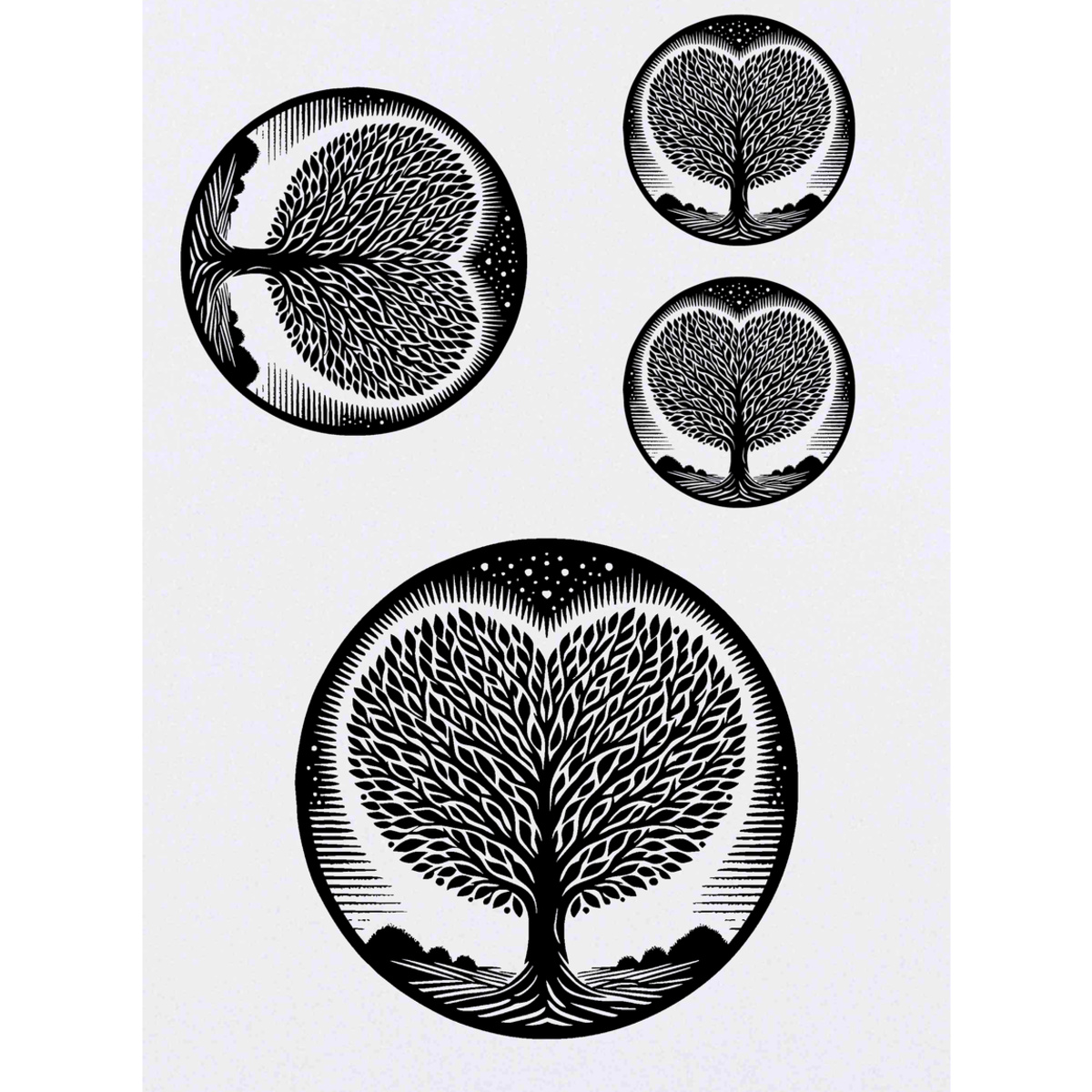 'Love Heart Tree' Temporary Tattoos -  Water Resistant, Skin-Safe, Non-Toxic Transfers (TO049630)