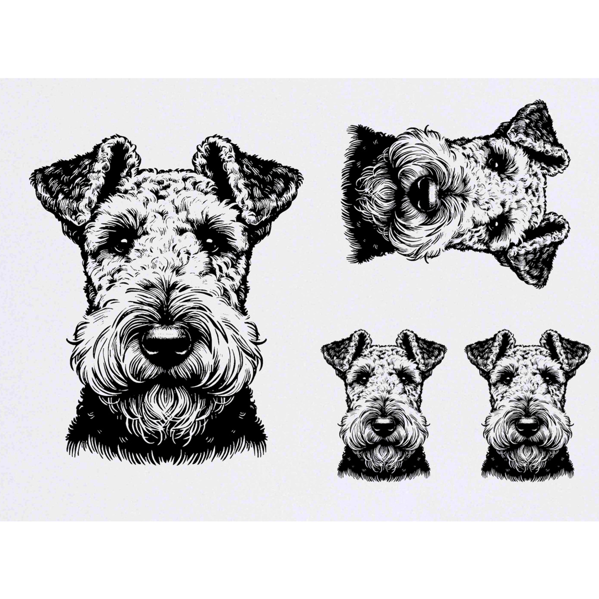 'Airedale Terrier' Temporary Tattoos -  Water Resistant, Skin-Safe, Non-Toxic Transfers (TO049845)