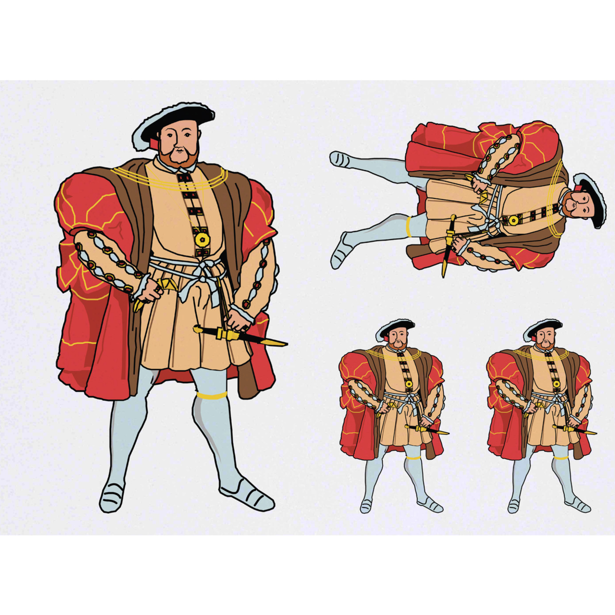 'King Henry VIII' Temporary Tattoos -  Water Resistant, Skin-Safe, Non-Toxic Transfers (TO050699)