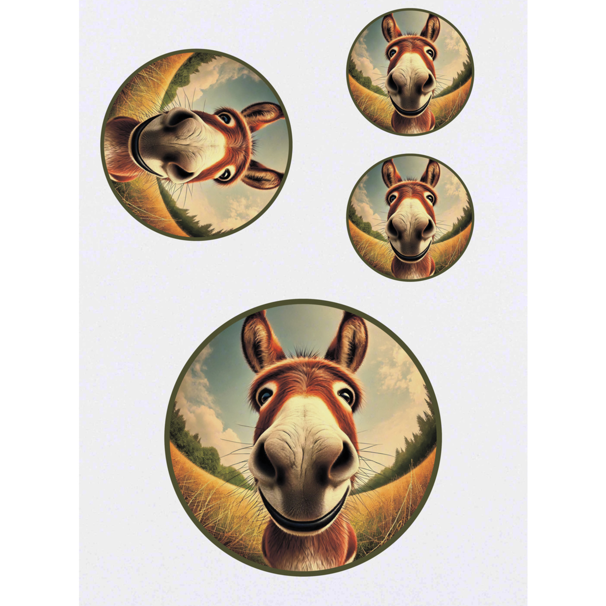 'Smiling Donkey' Temporary Tattoos -  Water Resistant, Skin-Safe, Non-Toxic Transfers (TO051844)