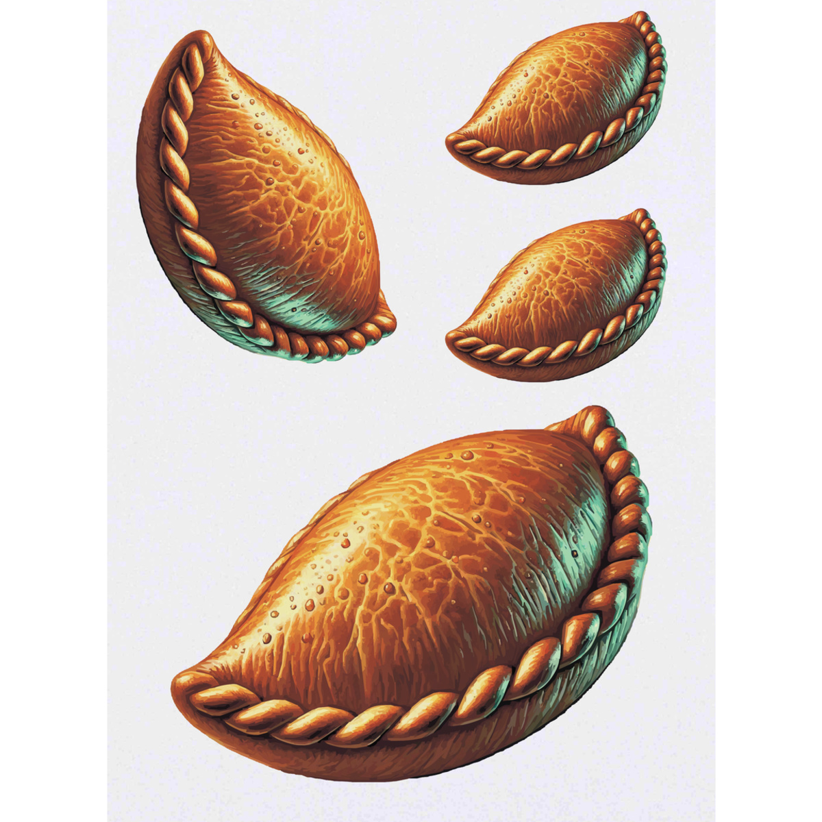 'Cornish Pasty' Temporary Tattoos -  Water Resistant, Skin-Safe, Non-Toxic Transfers (TO051899)