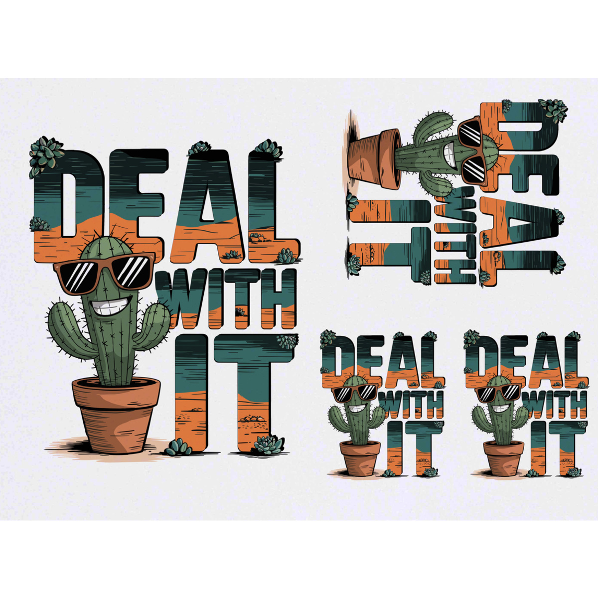 'Deal With It' Temporary Tattoos -  Water Resistant, Skin-Safe, Non-Toxic Transfers (TO052535)