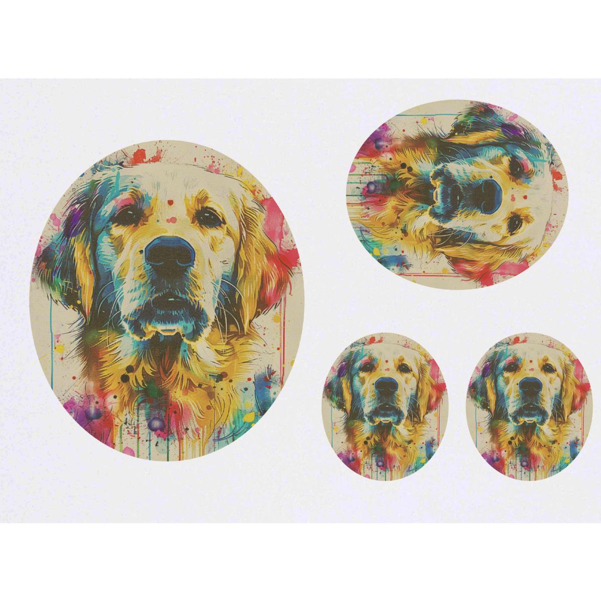 ' Golden Retriever Portrait' Temporary Tattoos -  Water Resistant, Skin-Safe, Non-Toxic Transfers (TO052847)