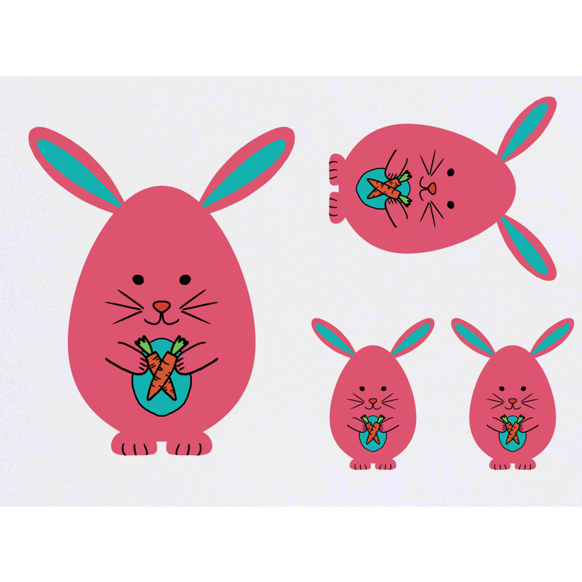 'Easter Egg Rabbit' Temporary Tattoos -  Water Resistant, Skin-Safe, Non-Toxic Transfers (TO052999)