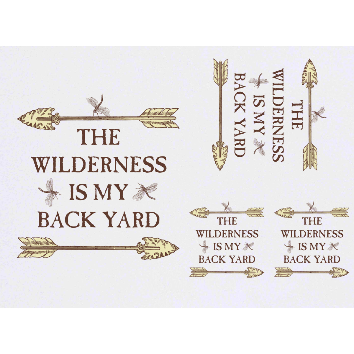 'Wilderness Is My Backyard' Temporary Tattoos -  Water Resistant, Skin-Safe, Non-Toxic Transfers (TO053153)