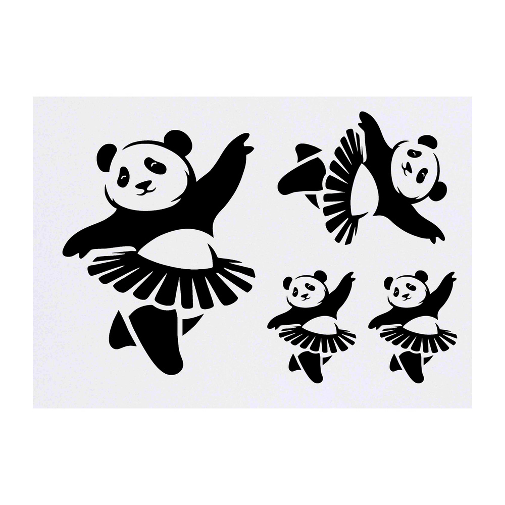 'Dancing Panda' Temporary Tattoos - Water Resistant, Skin-Safe, Non-Toxic Transfers (TO053172)