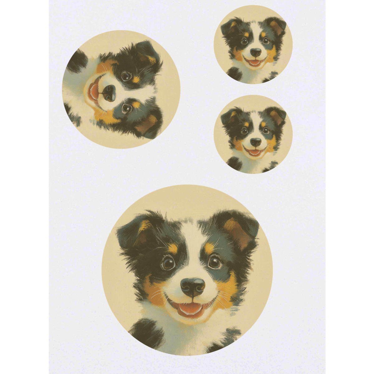 'Happy Border Collie Puppy' Temporary Tattoos -  Water Resistant, Skin-Safe, Non-Toxic Transfers (TO053260)