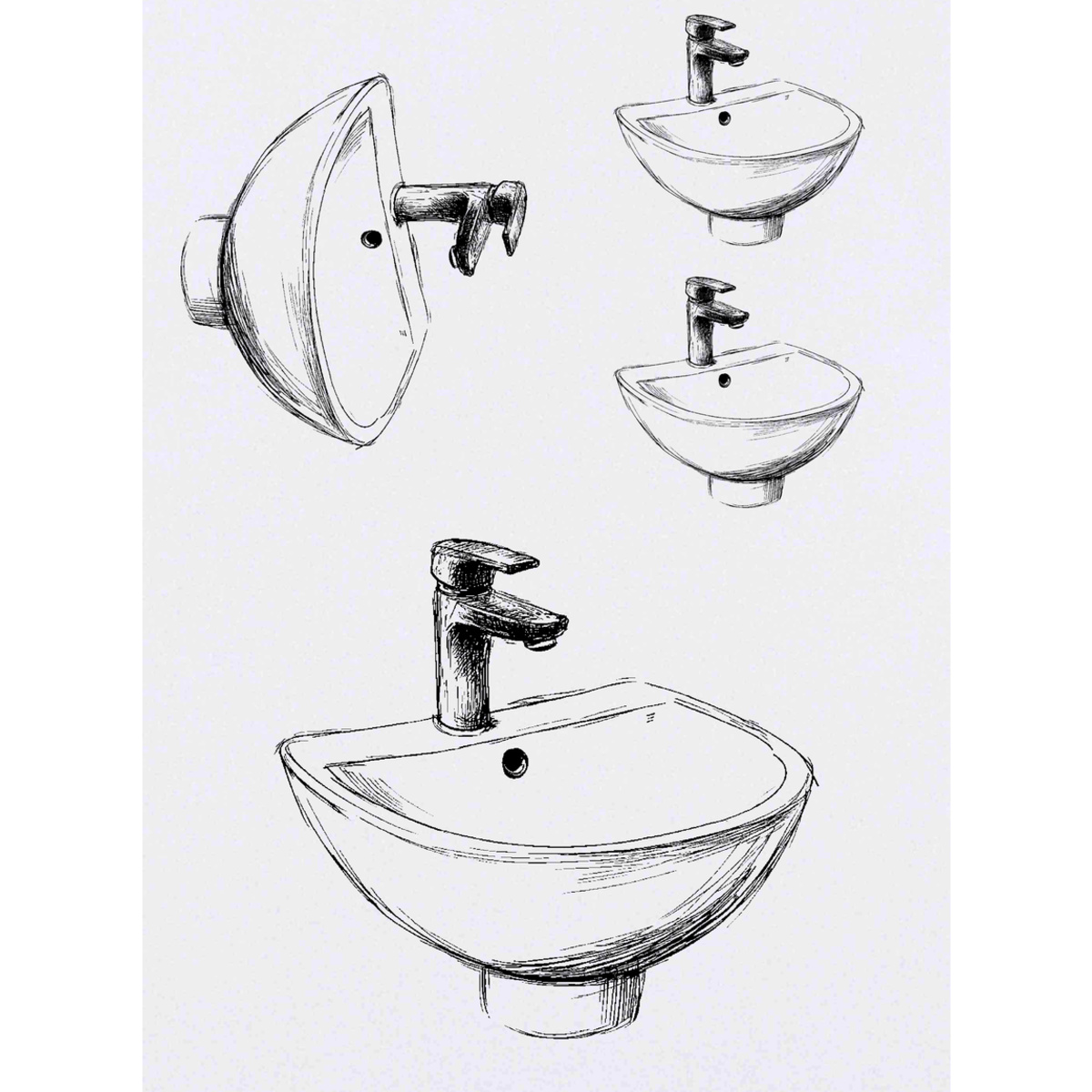 'Basin and Faucet' Temporary Tattoos -  Water Resistant, Skin-Safe, Non-Toxic Transfers (TO053358)