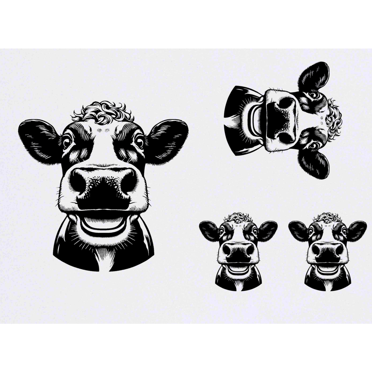 'Dairy Cow Laughing' Temporary Tattoos -  Water Resistant, Skin-Safe, Non-Toxic Transfers (TO053722)