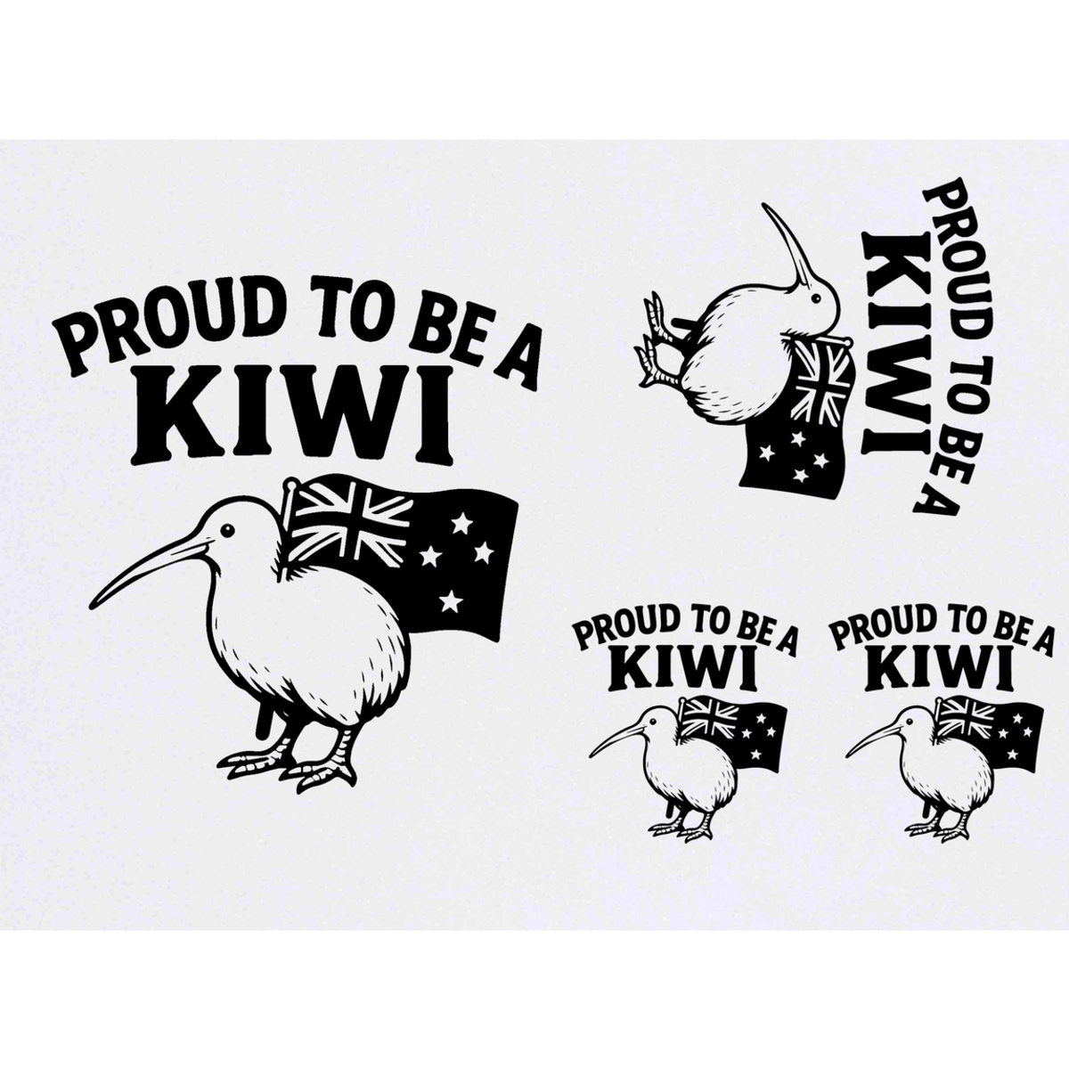 'Proud Kiwi Heritage' Temporary Tattoos -  Water Resistant, Skin-Safe, Non-Toxic Transfers (TO054455)