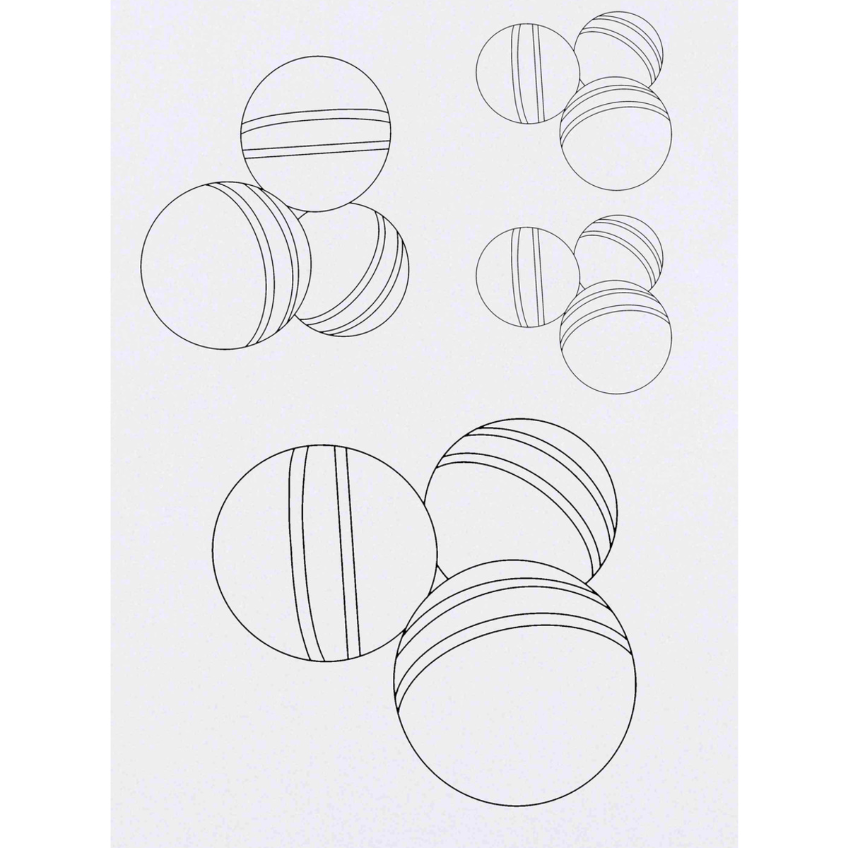 'Croquet Balls' Temporary Tattoos -  Water Resistant, Skin-Safe, Non-Toxic Transfers (TO054632)