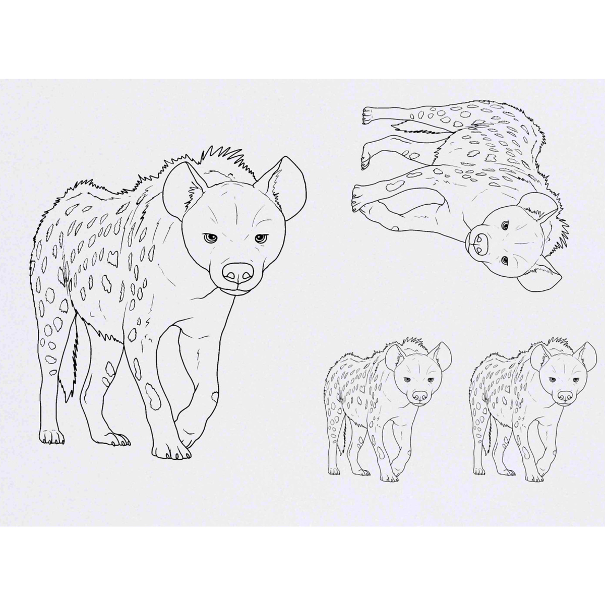 'Spotted Hyena Prowling' Temporary Tattoos -  Water Resistant, Skin-Safe, Non-Toxic Transfers (TO054694)