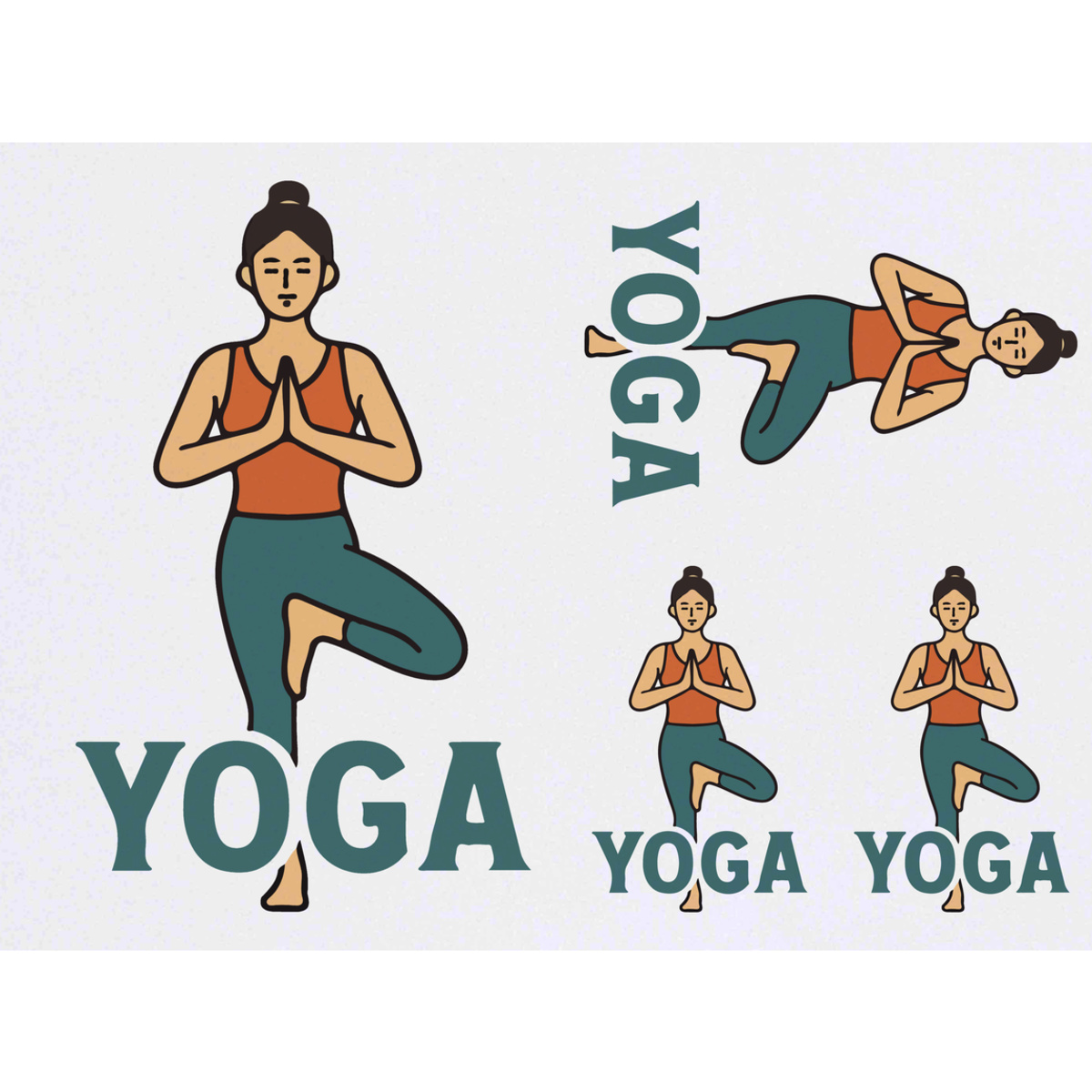 'Yoga Pose Meditation' Temporary Tattoos -  Water Resistant, Skin-Safe, Non-Toxic Transfers (TO055373)