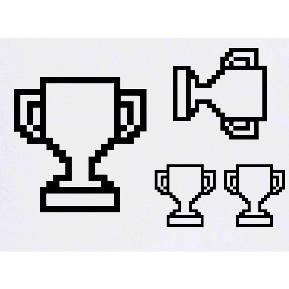 '8-Bit Trophy Award' Temporary Tattoos -  Water Resistant, Skin-Safe, Non-Toxic Transfers (TO055474)