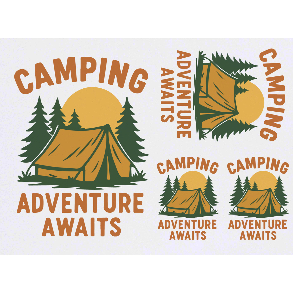 'Camping Adventure Awaits' Temporary Tattoos -  Water Resistant, Skin-Safe, Non-Toxic Transfers (TO055490)