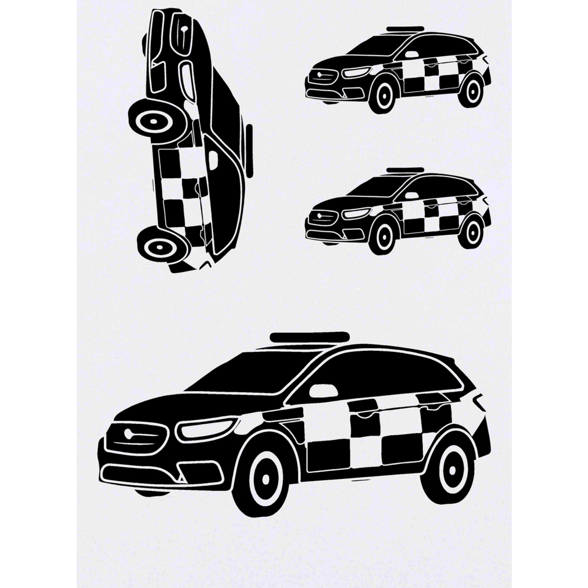 'Emergency Police Car' Temporary Tattoos -  Water Resistant, Skin-Safe, Non-Toxic Transfers (TO055858)
