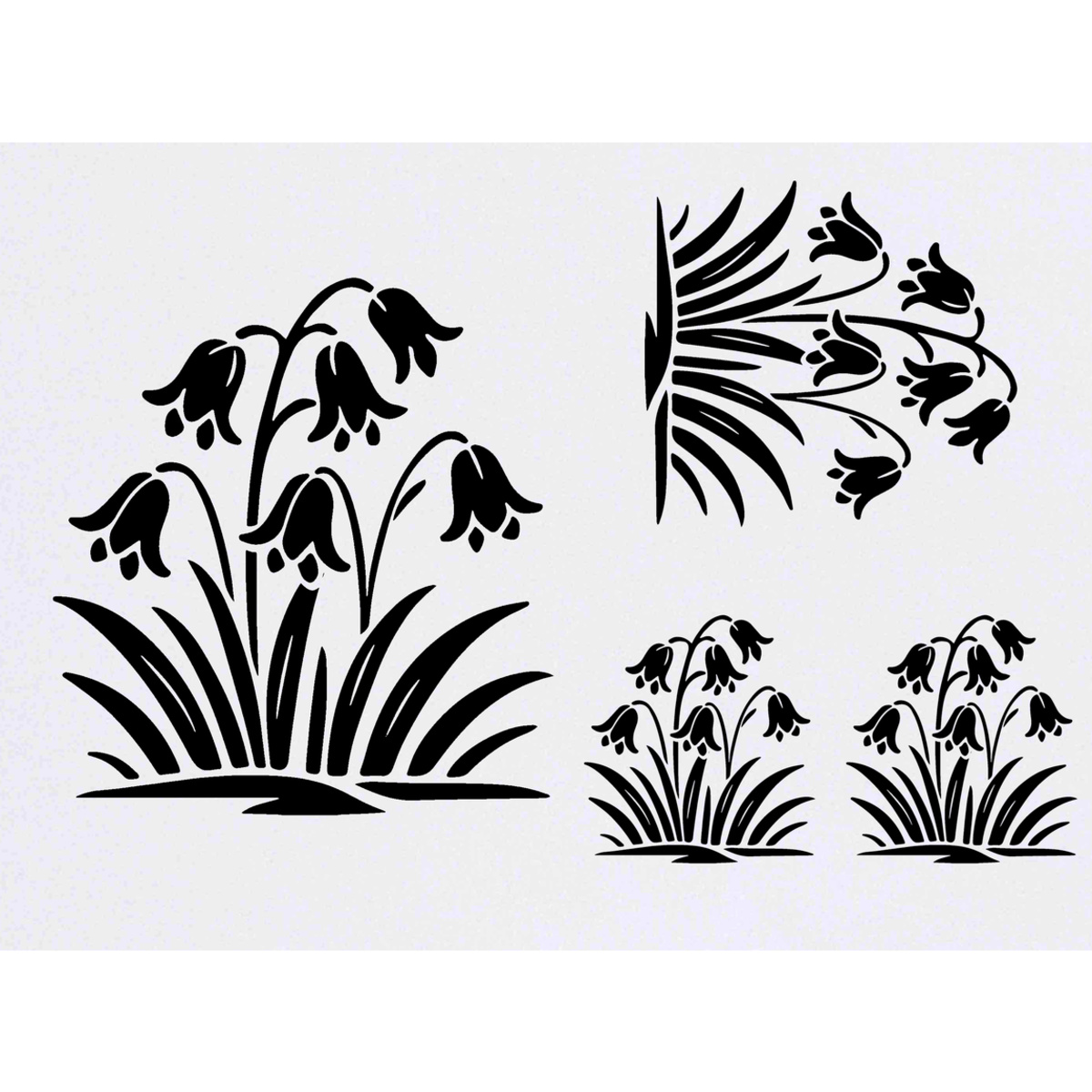 'Bluebell Flowers' Temporary Tattoos -  Water Resistant, Skin-Safe, Non-Toxic Transfers (TO056274)